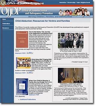 Child Abduction web page