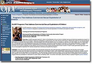 Commercial Sexual Exploitation of Children web page