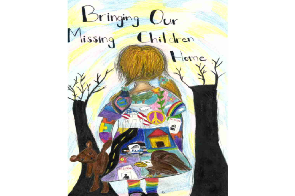 Florida - This poster shows a girl and two trees. 