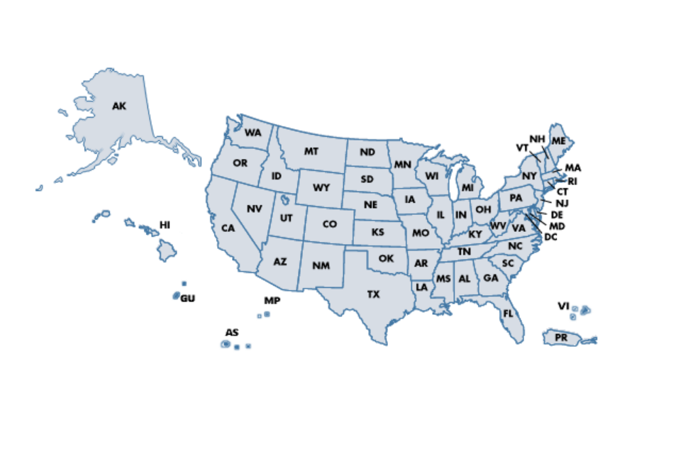 Map of the United States and Territories