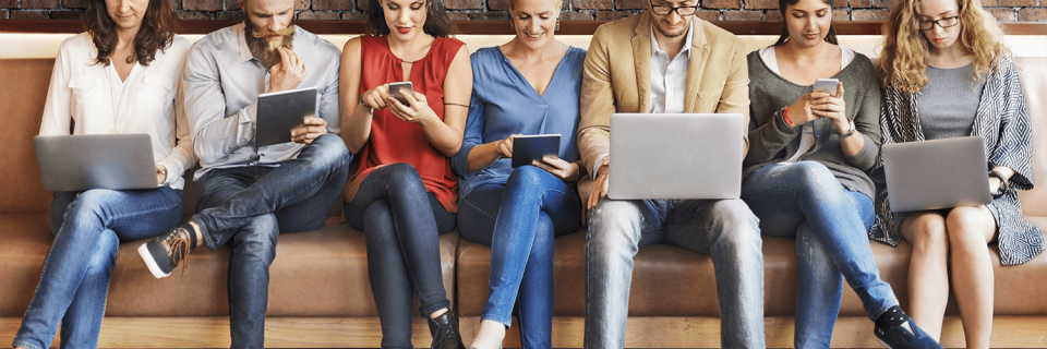 People using electronic devices