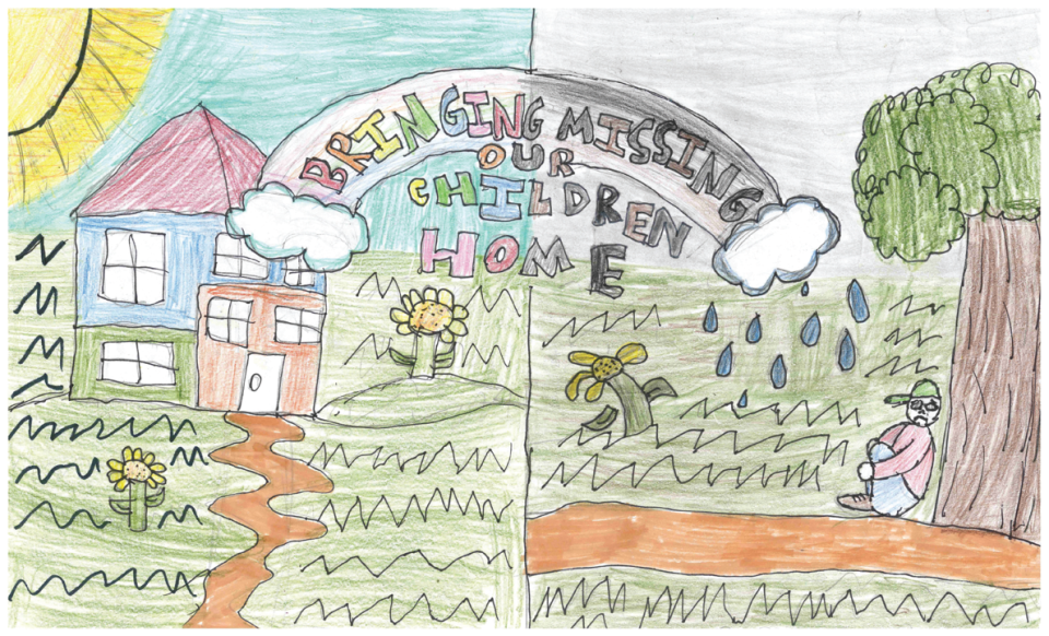 Winning poster for Georgia - 2023 National Missing Children's Day Poster Contest
