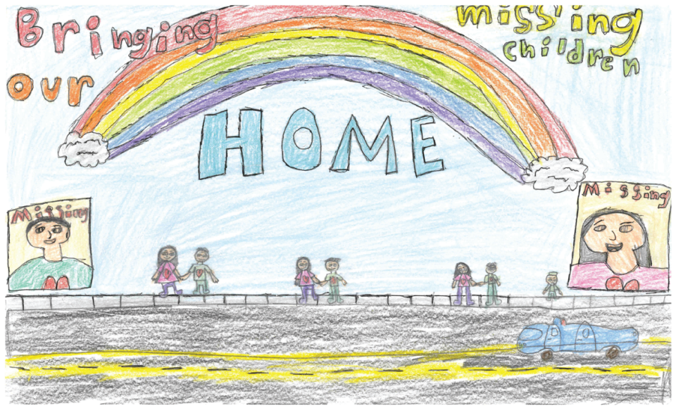 Winning poster for Indiana - 2023 National Missing Children's Day Poster Contest