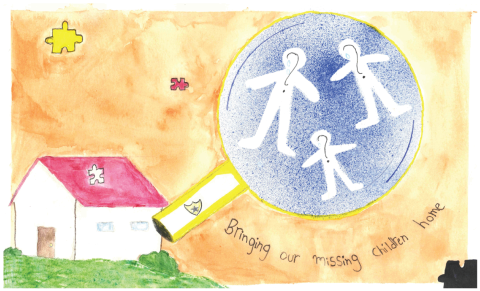 Winning poster for Kansas - 2023 National Missing Children's Day Poster Contest