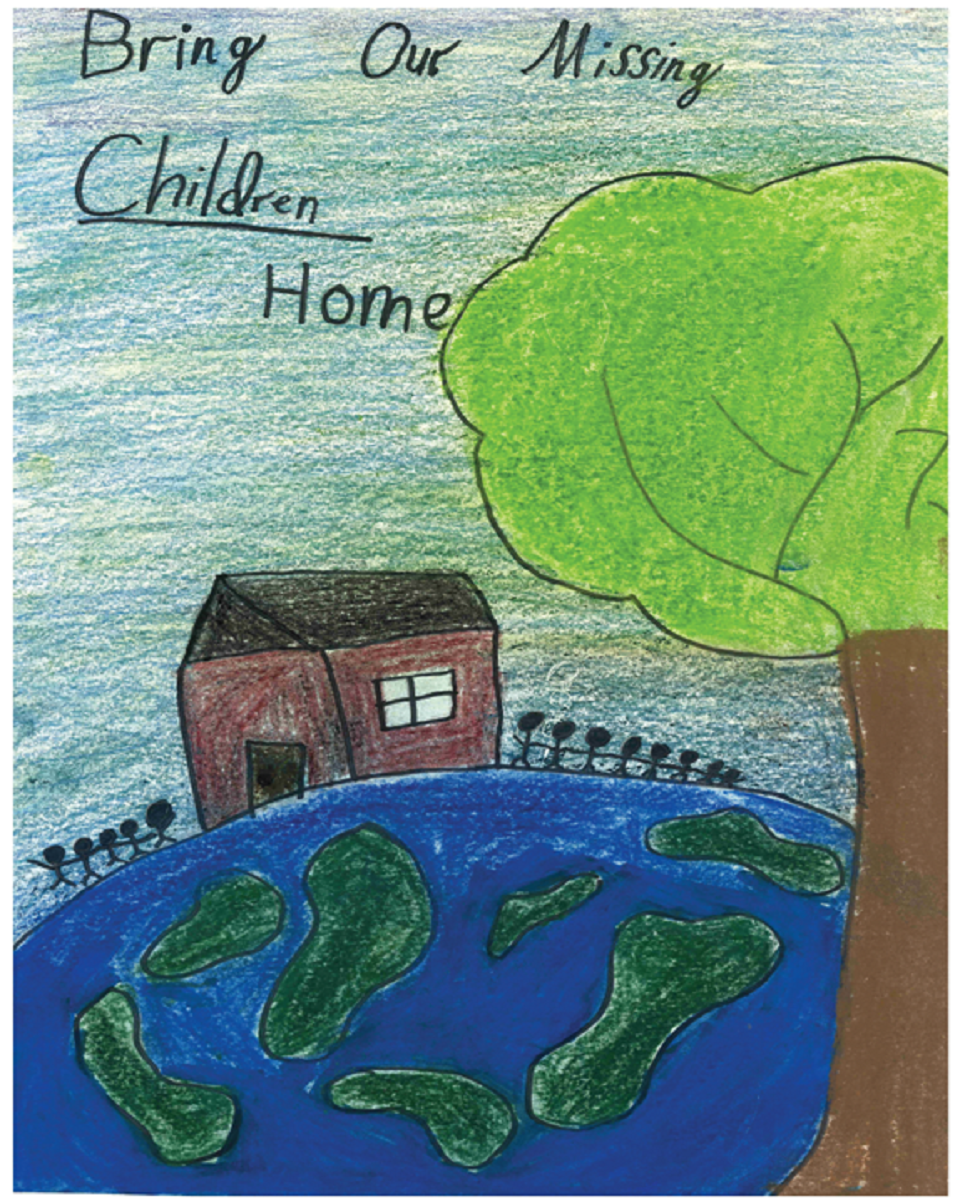 Winning poster for Texas - 2023 National Missing Children's Day Poster Contest