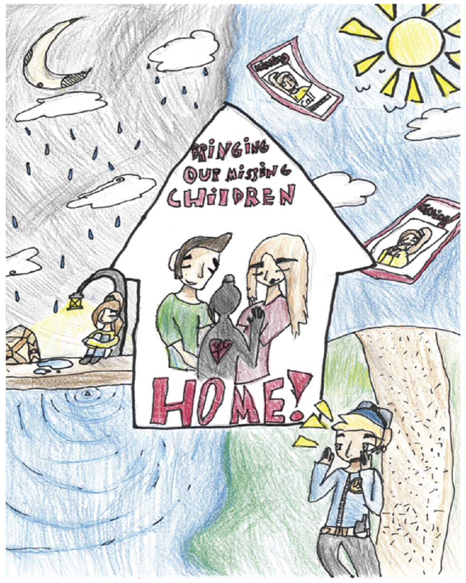 Winning poster for Wisconsin - 2023 National Missing Children's Day Poster Contest